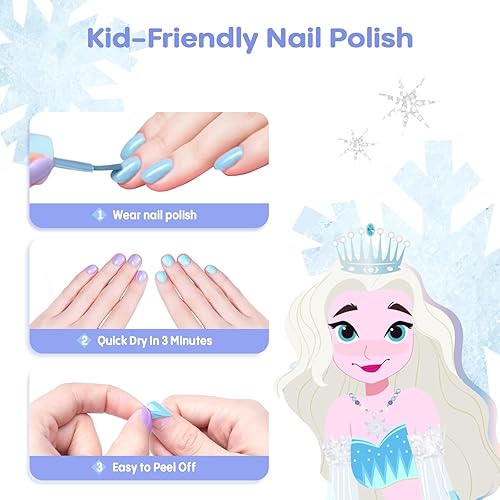 Miniatura 4 de Tomons Juego de esmaltes de uñas para niñas, kit de arte de esmalte de uñas no tóxico para niños de 7 a 12 años, juguetes regalos para niñas de 8,