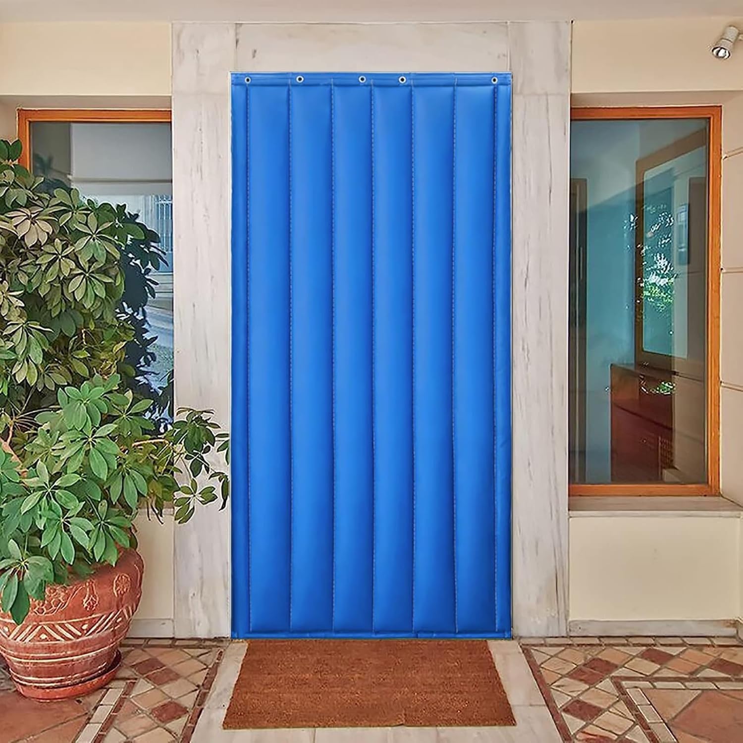 Home Thermal Insulated Door Curtain,Winter Thicken Cotton Heavy Duty PU