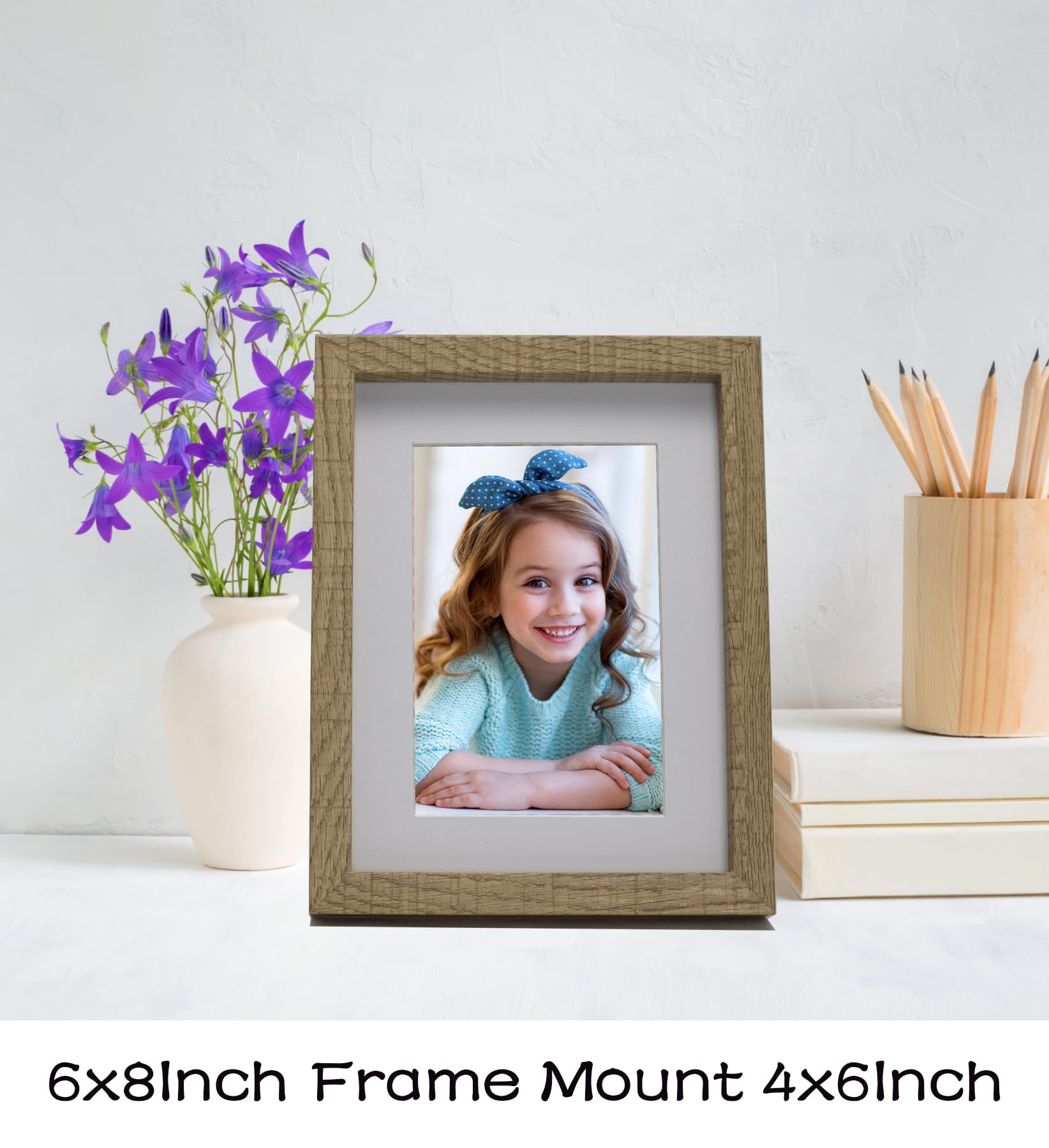 6x8‘’ Wooden Picture Frame Set of 3 with Acid Free Mont for 4 x 6''Frame,Gallery Boxed A5 Wooden Picture Frame 3Pack,4 x 6''Boxed Picture Frames for Tabletop and Wall Mounting - Image 2