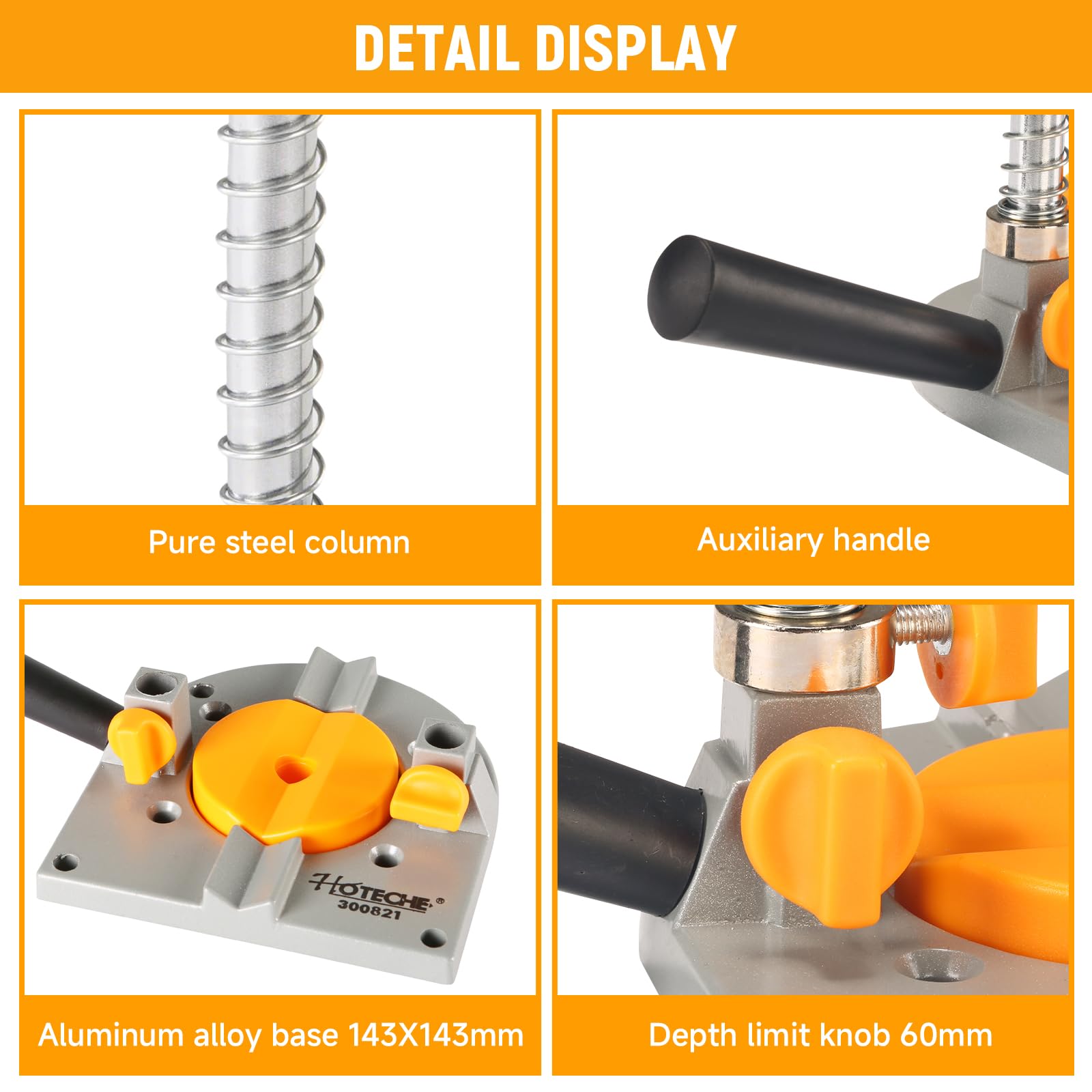 Hoteche 90 Degree Angle Wrench Stand for 43 mm Hand Drill, Aluminium Alloy, 1.1 kg, Drill Stand with Chrome Coating - Image 3