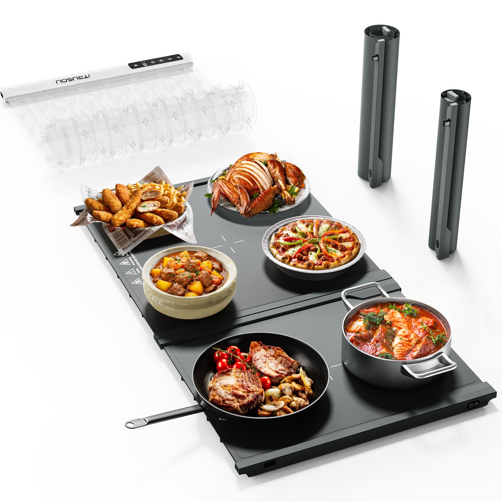 Expandable Warming Mat for Food – iTRUSOU 38"x16" Silicone Warming Tray with 7 Temp Settings, Switchable℃/℉, 99H Timer, Child Lock – 2 Panels Custom Sizes for Energy Efficiency — Amazon image 10