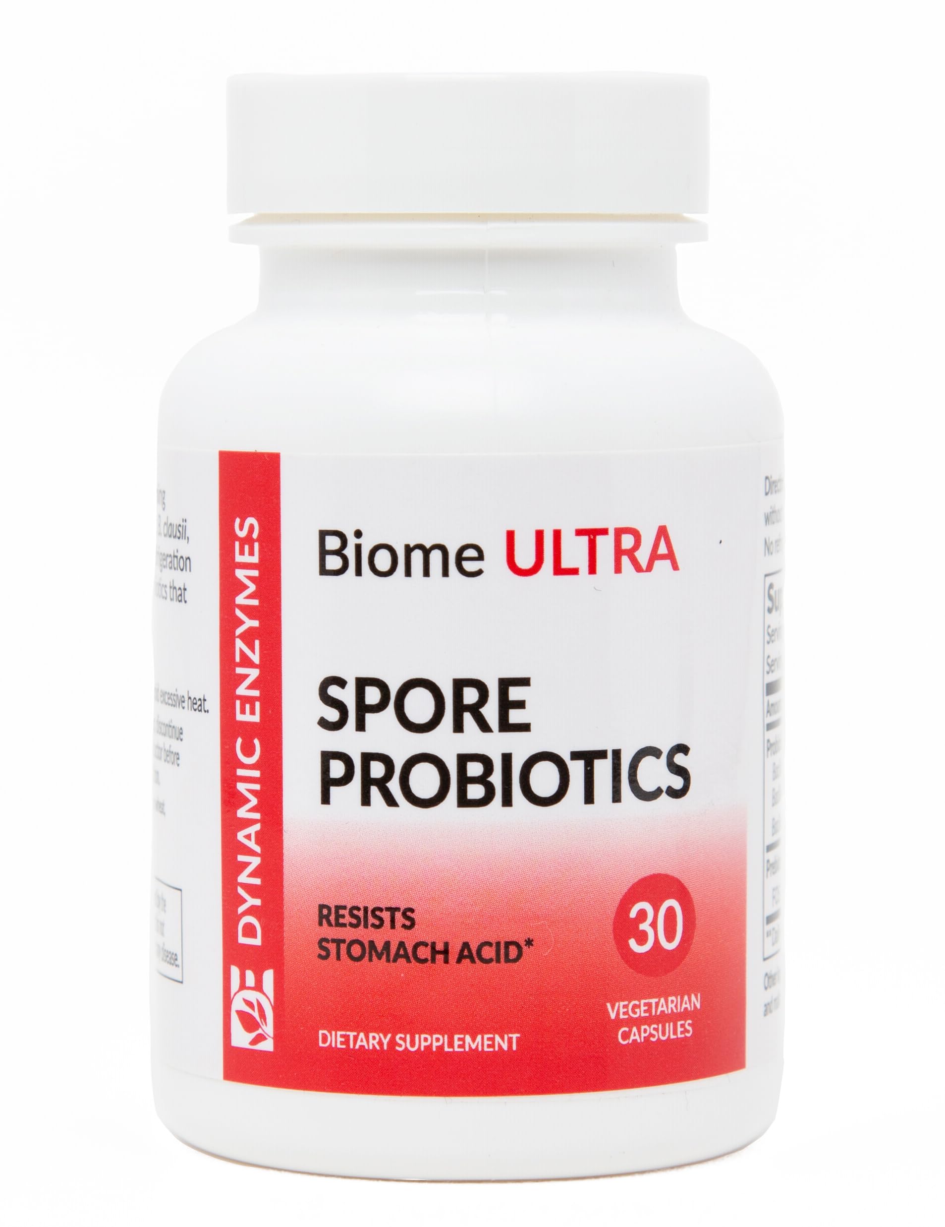 Dynamic Enzymes – Probiótico com Bacillus coagulans, Bacillus subtilis, Bacillus clausii e FOS – 5 bilhões de UFC por cápsula – 30 cápsulas