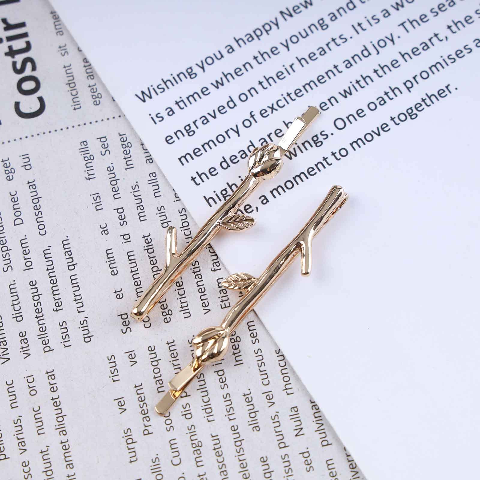 Amazon.com : Iaceble Boho Branch Leaf Hairpin Clips Gold  display picture 2