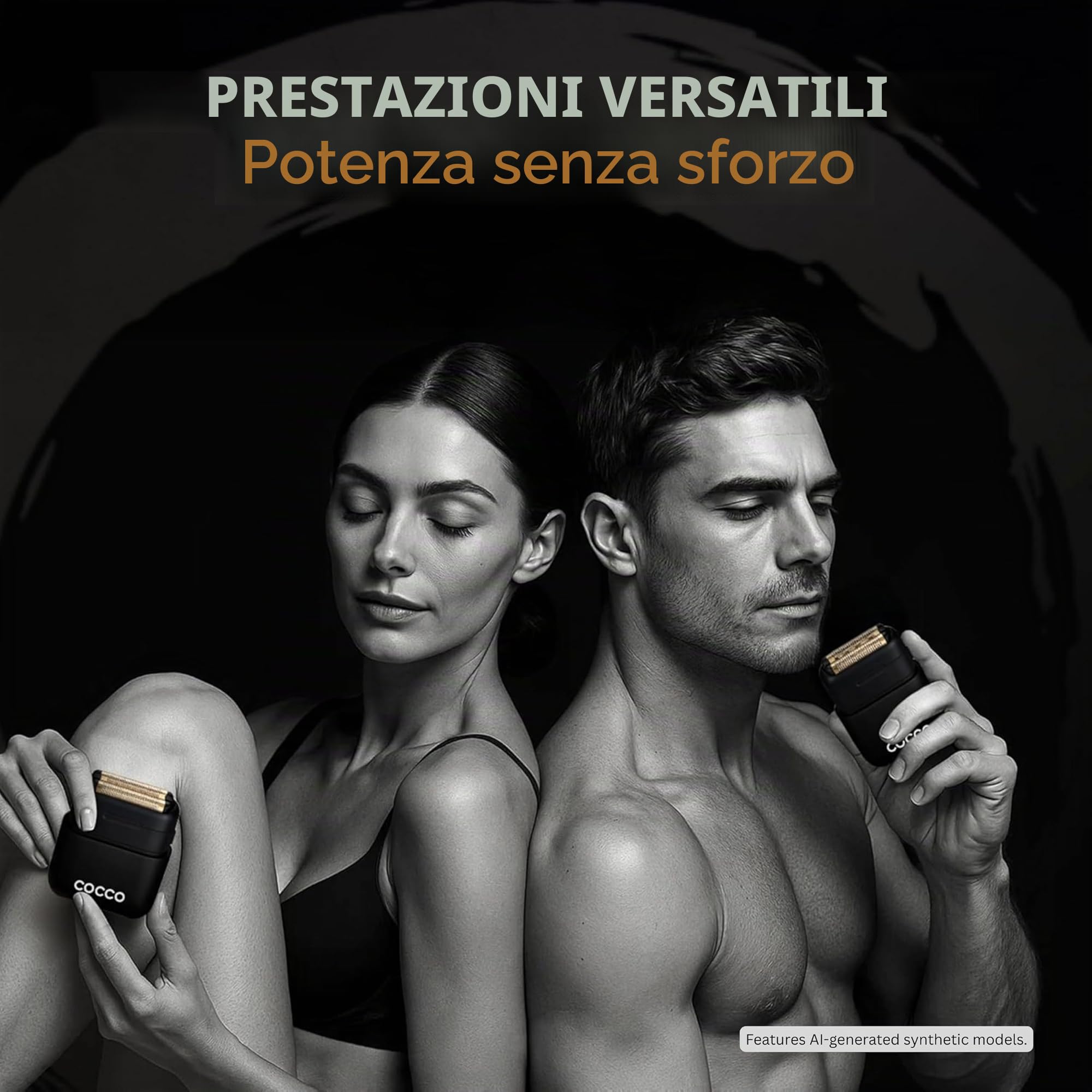 COCCO IMPACTO - Rasoio elettrico da uomo, tripla lamina d'oro, rasoio elettrico per uomini calvi, uso bagnato e asciutto, testina magnetica sostituibile, acceleratore intelligente, durata 90 minuti