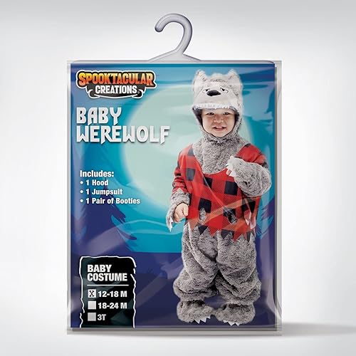 Miniatura 7 de Spooktacular Creations Disfraz de hombre lobo para bebé overol de lobo para niños pequeños niñas unisex disfraz de Halloween para fiesta de
