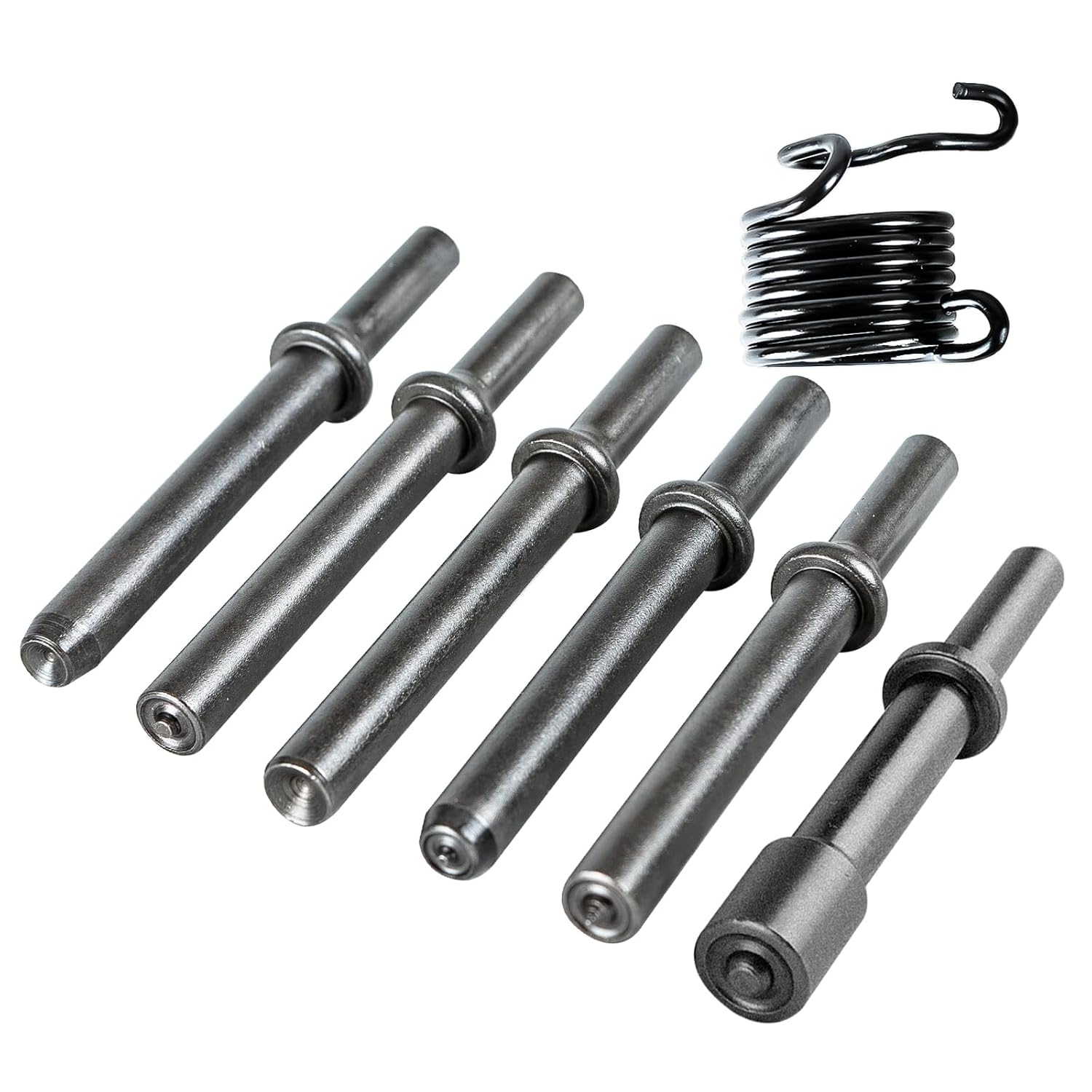 7PCS Air Hammer Bits Set, Air Hammer Attachments for Pneumatic Tools, Air Chisel Bits with 0.401" Shank and Spring for Solid, Hollow, Half-Hollow Rivets