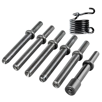 7PCS Air Hammer Bits Set, Air Hammer Attachments for Pneumatic Tools, Air Chisel Bits with 0.401" Shank and Spring for Solid, Hollow, Half-Hollow Rivets
