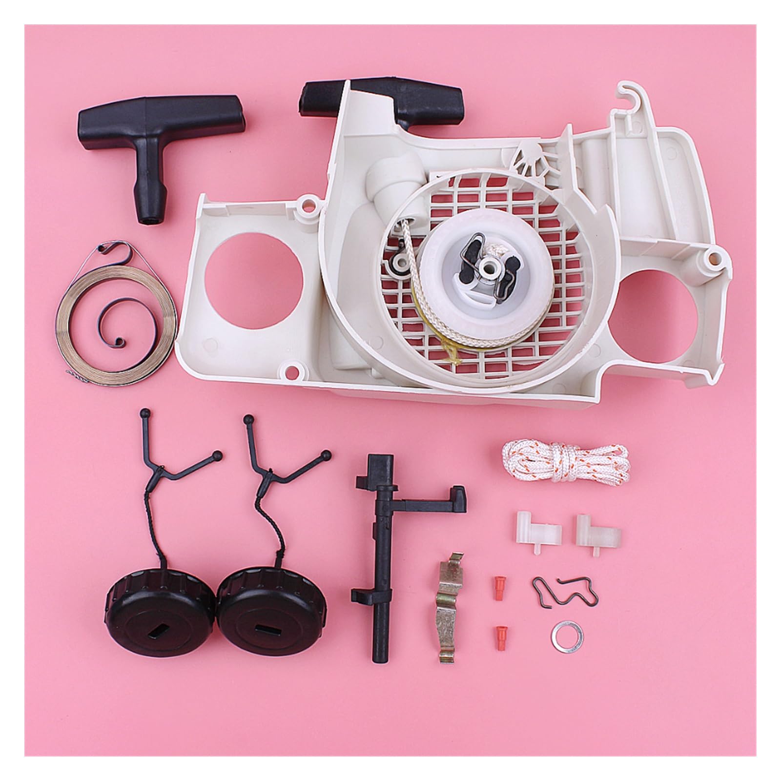 Kit de Arranque de rebobinado for Stihl MS180 018 MS170 017 MS 180 170, Pieza de Motosierra, Tapa de Combustible y Aceite, Resorte de Contacto del Eje del Interruptor