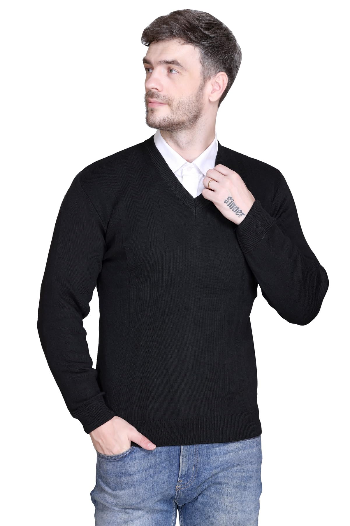 venatoria V Neck Wool Fullsleeve Pullover Sweaters for Men Winter-picture-52