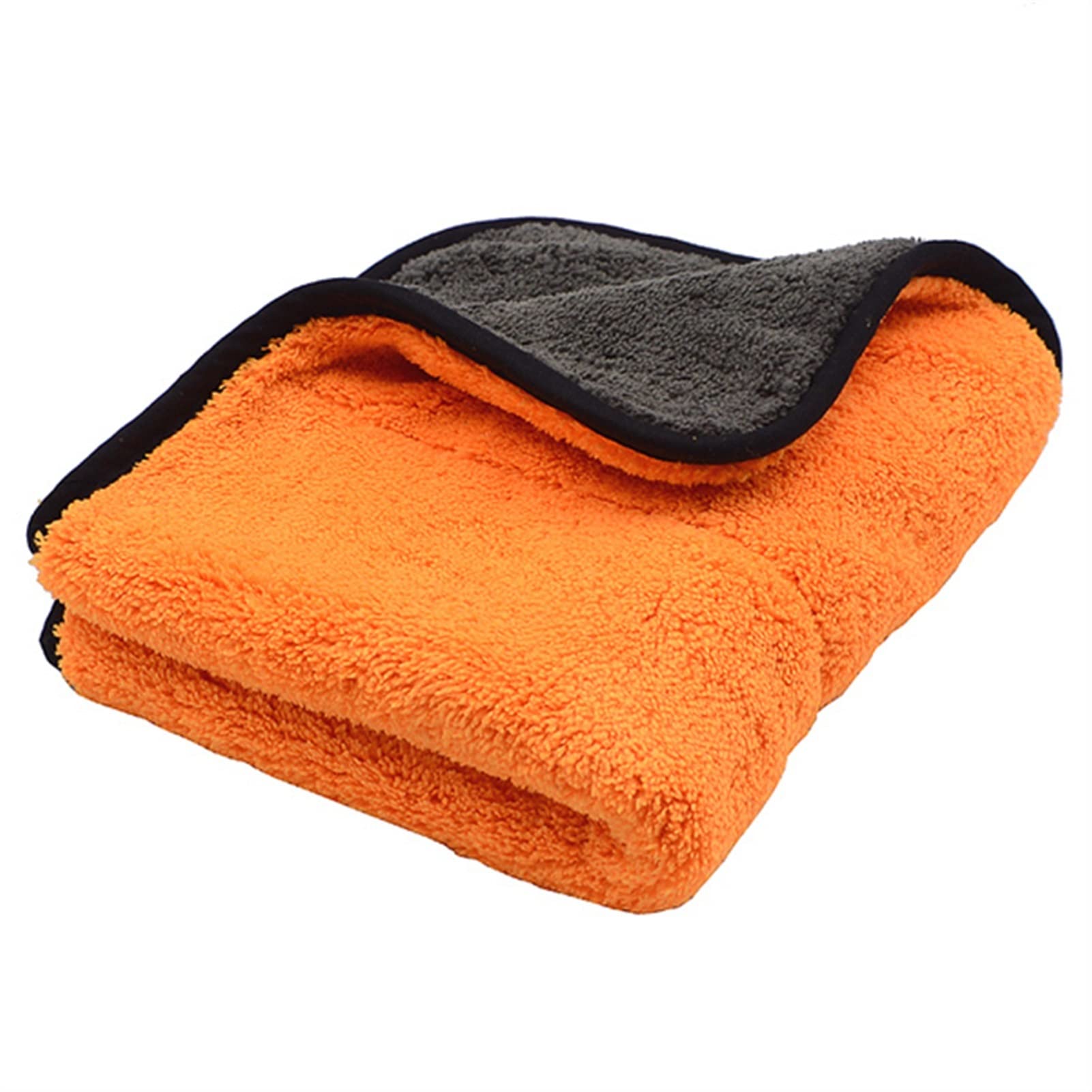 ACiyD 800GSM 45cmx38cm Superdicke Plüsch-Mikrofaser-Auto-Reinigungstücher Autopflege-Mikrofaser-Wachs-Poliertücher, weiche Qualität (Color : Orange) (Gelb, Orange, Grün, Grau)