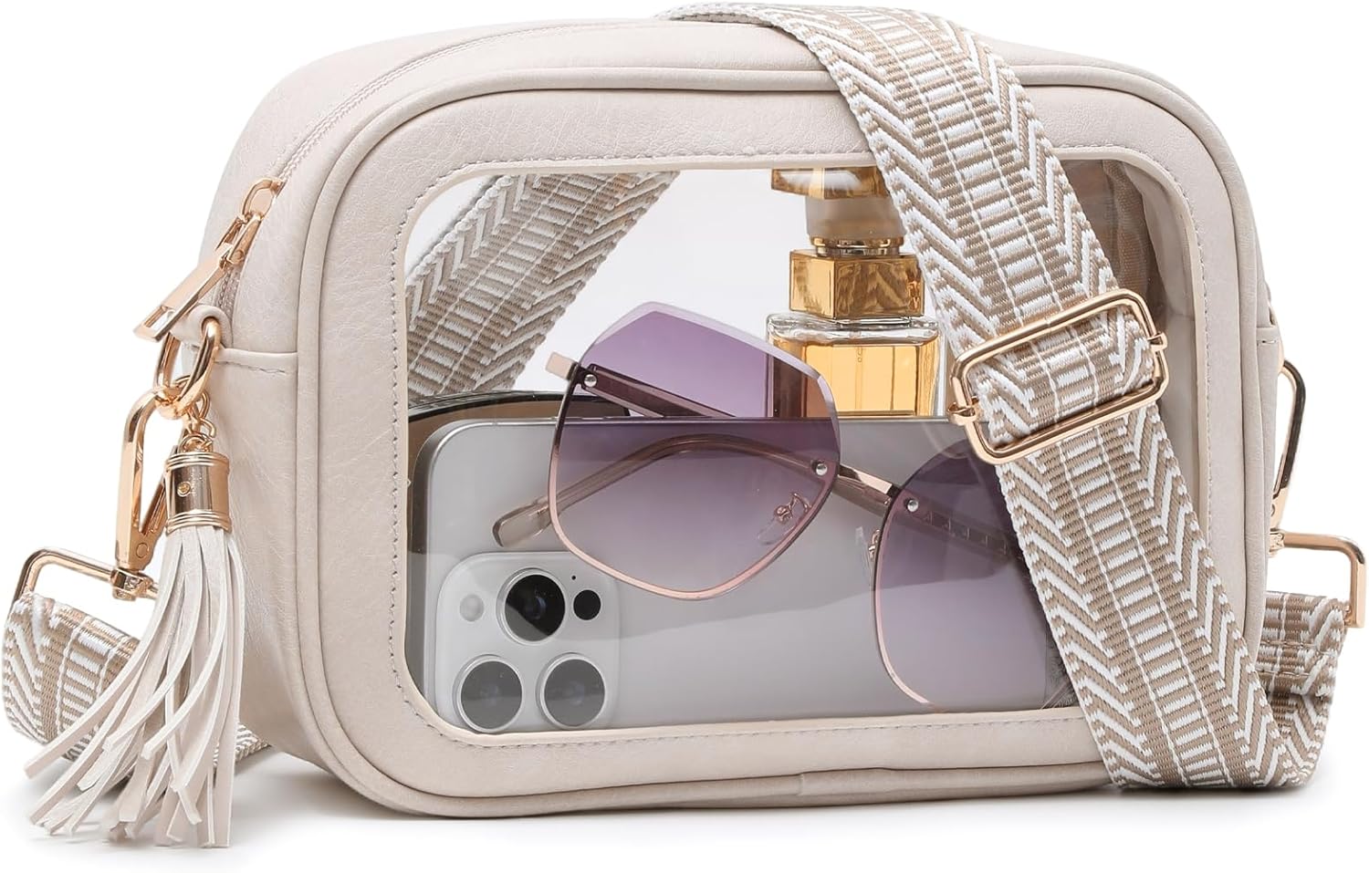 Clear Bag for Stadium Events, Clear Crossbody Purse for Women, Small Stadium Approved Bag for Concerts Games