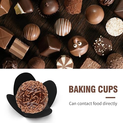 Miniatura 5 de UOIENRT 200 forros para cupcakes, envoltorios de trufas de papel, tazas de chocolate, tazas de caramelo, forros para hornear para bodas, fiestas,