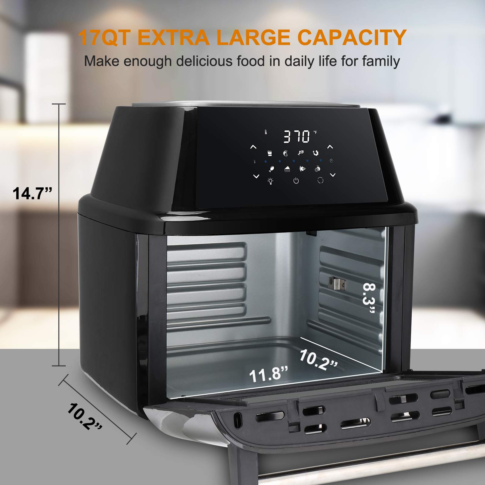 ROVSUN Air Fryer Oven Combo, 17 Quarts 8in1 Air Fryer Toaster Oven