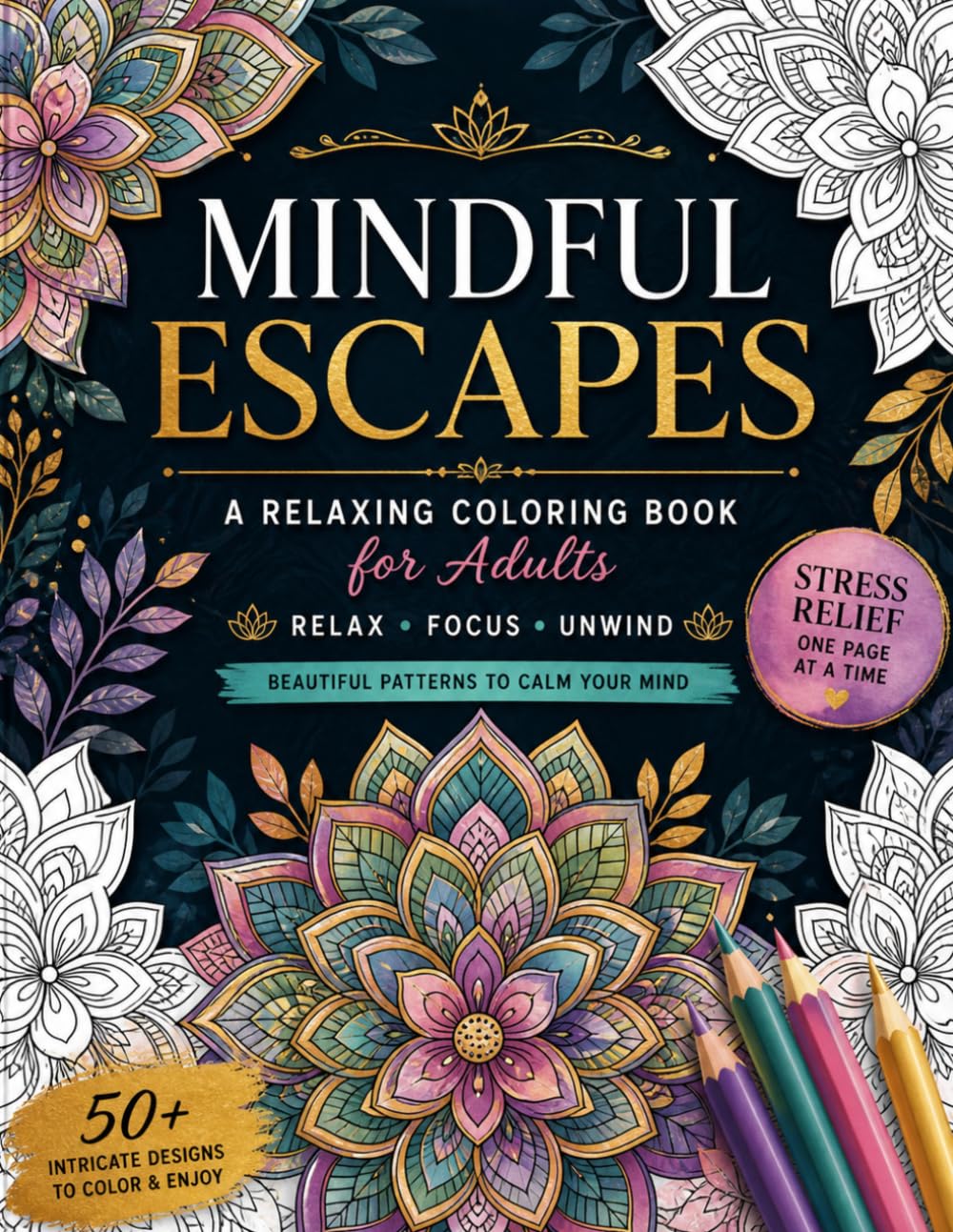 Mindful Escapes: A Relaxing Coloring Book for Adults with Beautiful Patterns to Calm Your Mind