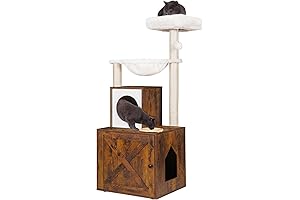 Heybly Cat Tree Tower with Litter Box Enclosure