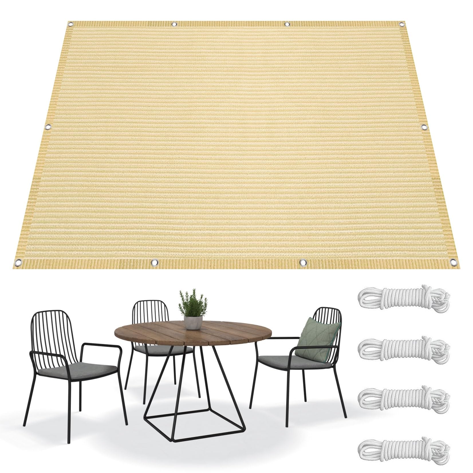 Voile d'ombrage anti-UV et indéchirable pour grand jardin