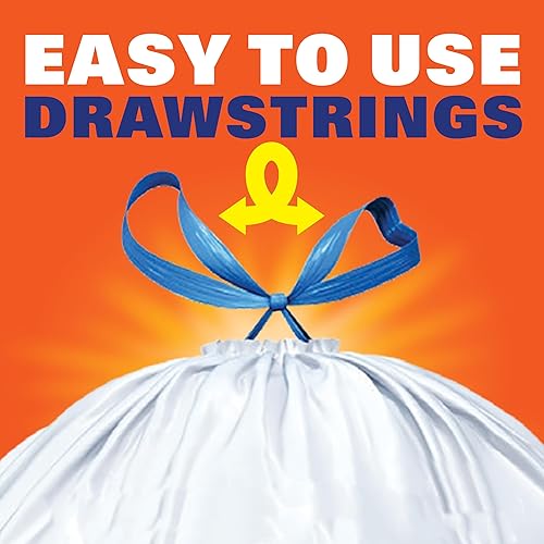 Miniatura 5 de Bolsas de basura Hefty fuertes y altas para cocina color blanco sin perfume de 13 galones 90 unidades