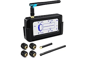Trailer TPMS Tire Pressure Monitoring System, 3.15\" Wireless Solar RV TPMS for Travel Trailer