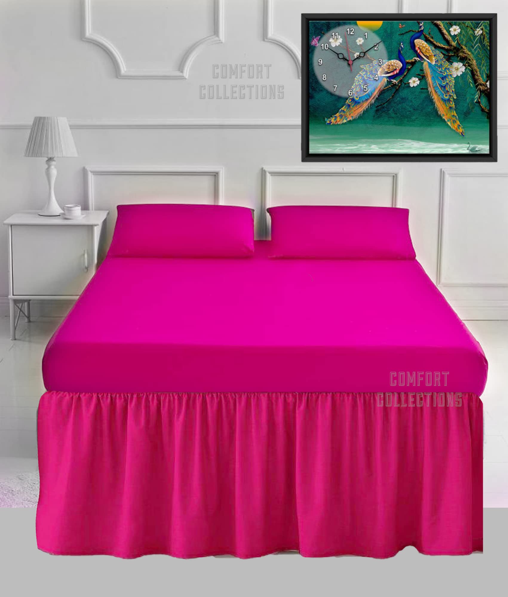 100% Poly Cotton Plain Dyed Percale Easy Care Fushsia Pillowcase Pair Only