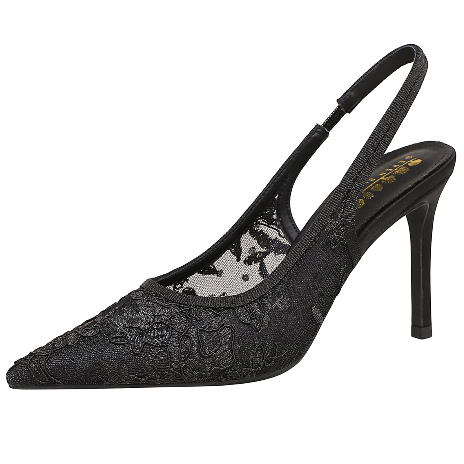 Szpilki Szpilki Slingback Koronka Szpiczasty Toe Mesh Eleganckie czółenka na wysokim obcasie dla gości weselnych i balu maturalnego slim fit oddychająca