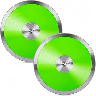 2 Pack 1kg Sports Training Discus for Track and Field, Nylon Practice Discus with Smooth Steel Rim and Center, 1 kg Boys Girls Women Men Discuses Throwing Equipment for Outdoor Beginners