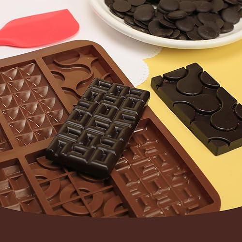 Miniatura 4 de ZTHapwa Moldes de barra de chocolate de silicona con 6 formas, molde cuadrado de silicona profunda para barras energéticas de chocolate, caramelos,
