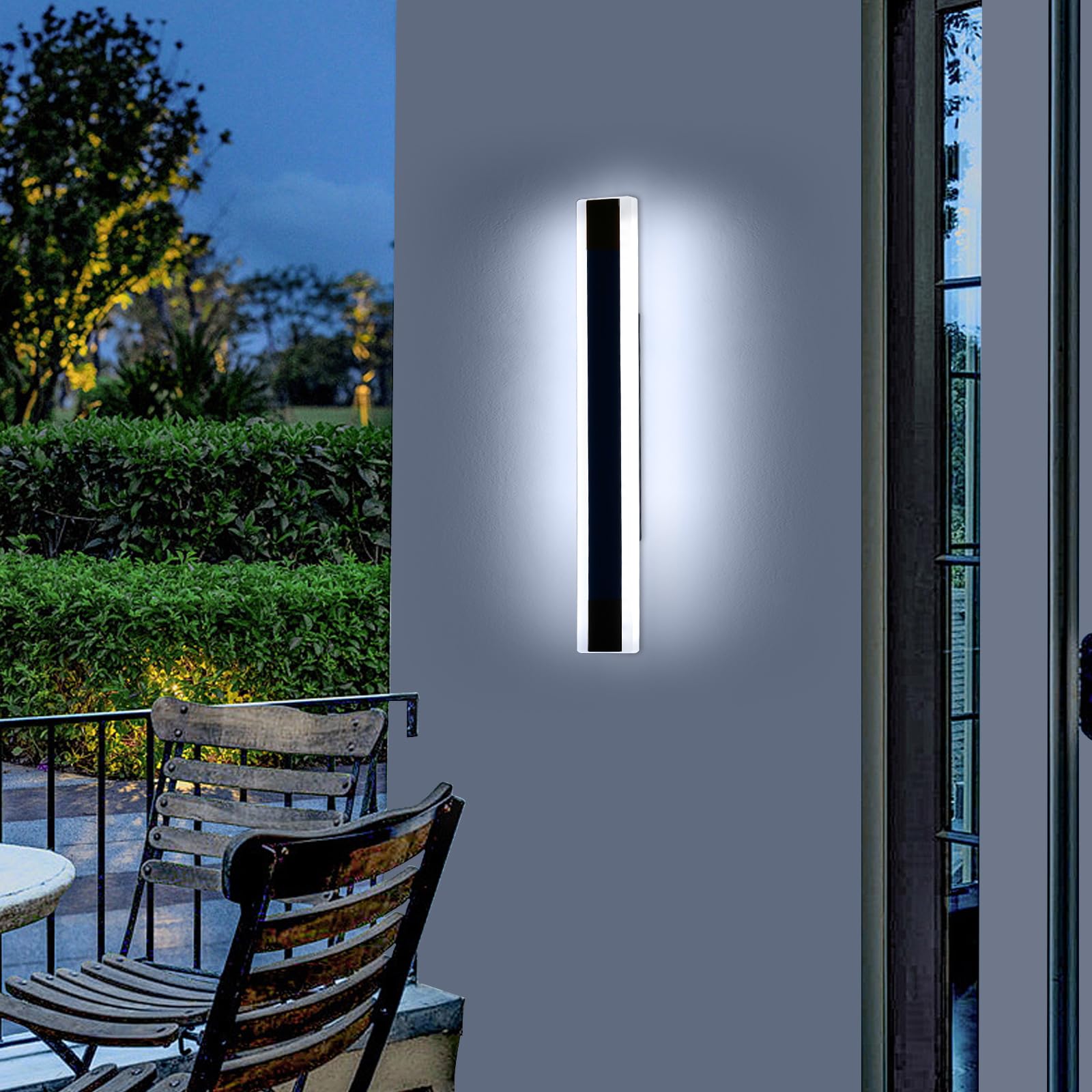 Mikeru 40CM Black Wall Lights, 2Packs Modern Acrylic Wall Light 3000K/4500K/6500K 3 Color Hard Wired Outside Light Wall Mounted Light for Lighting in Front of Mirrors, Garden Decoration — view 14
