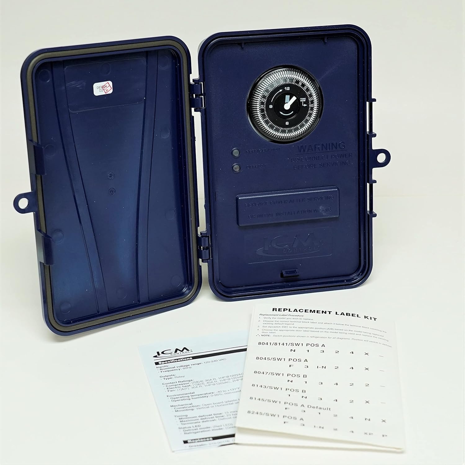 ICM Controls ICM550-ENC Multi-Functional Refrigeration Defrost Control Timer with Weatherproof Enclosure | 120-240 VAC | Replaces Paragon, Precision, Intermatic & Grasslin Models