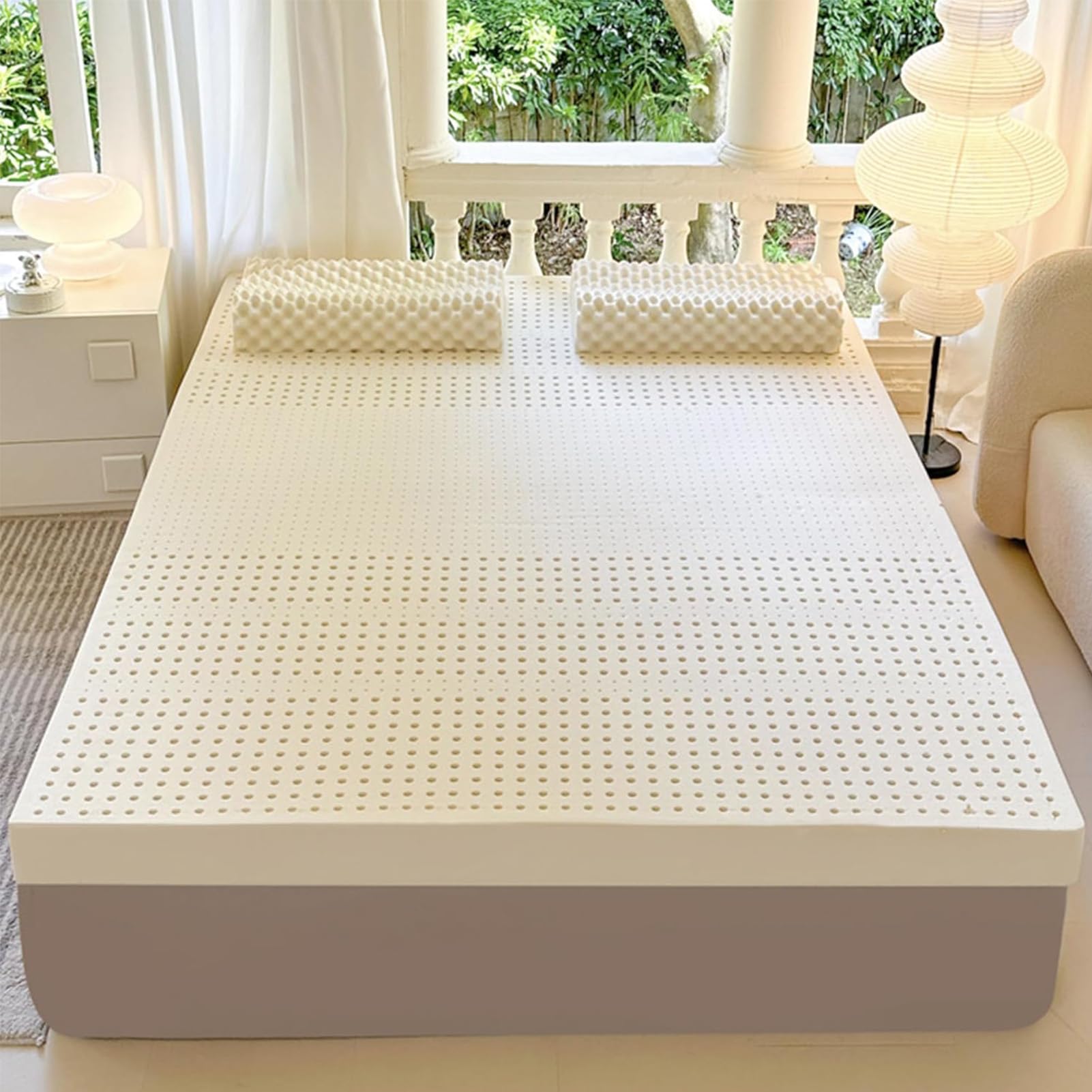 BIWKONI Natural Latex Mattress Topper Large Size 2 Inch 3 Inch Thick Medium Firm Latex Mattress Partition Support