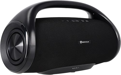 Rockville Canon-XXL Altavoz Bluetooth portátil, graves profundos, 60 W, TWS, batería de 24 horas, resistente al agua, ecualizador, SDUSB, AUX,