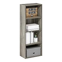 Furinno Luder Libreria a 4 ripiani aperti, Rovere Francese