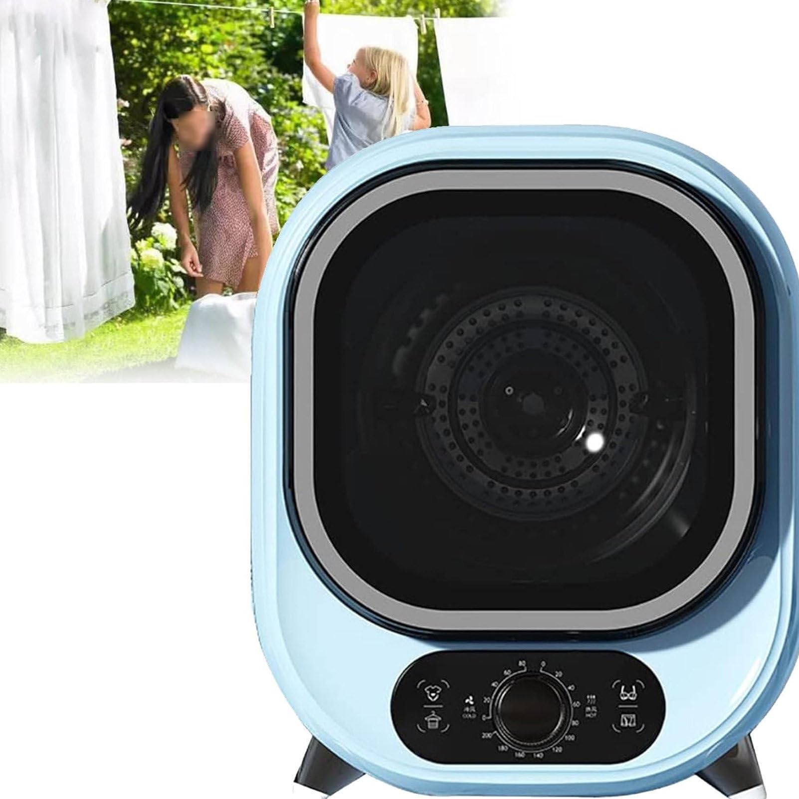 Asciugatrice,Asciugatrice Piccola, Asciugatrice Portatile a condensatore, Asciugatrice ventilata da 5 kg, Perfetta per l'uso da banco o a Parete, Compatta, Mini centrifuga,C-110V