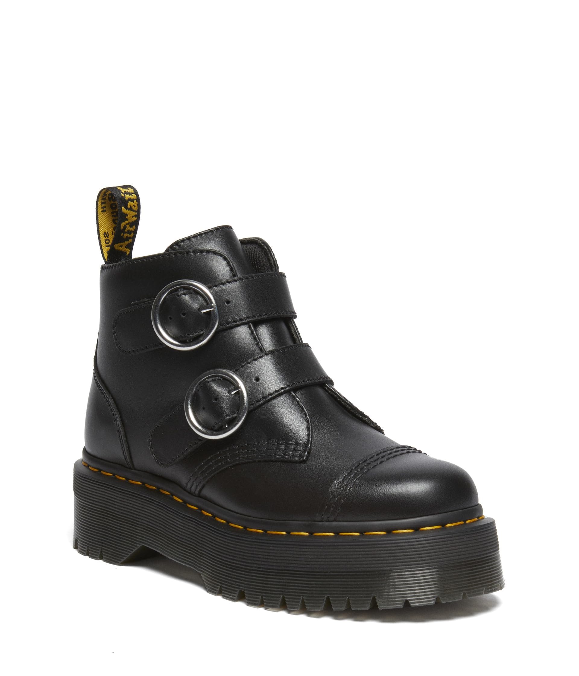 Dr Martens womens Devon Circle Leather Platform Boots