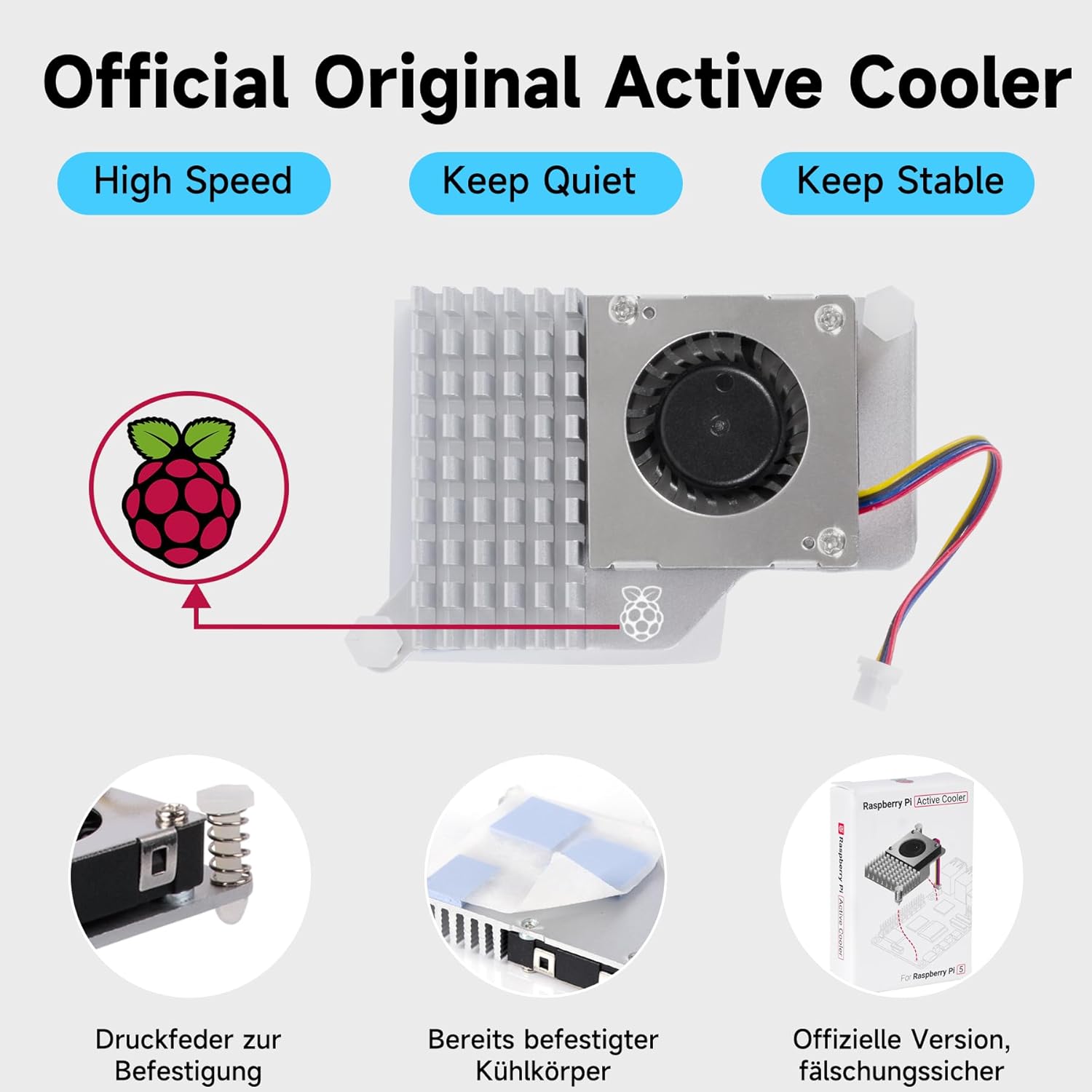 Raspberry Pi 5 Official Active Cooler components