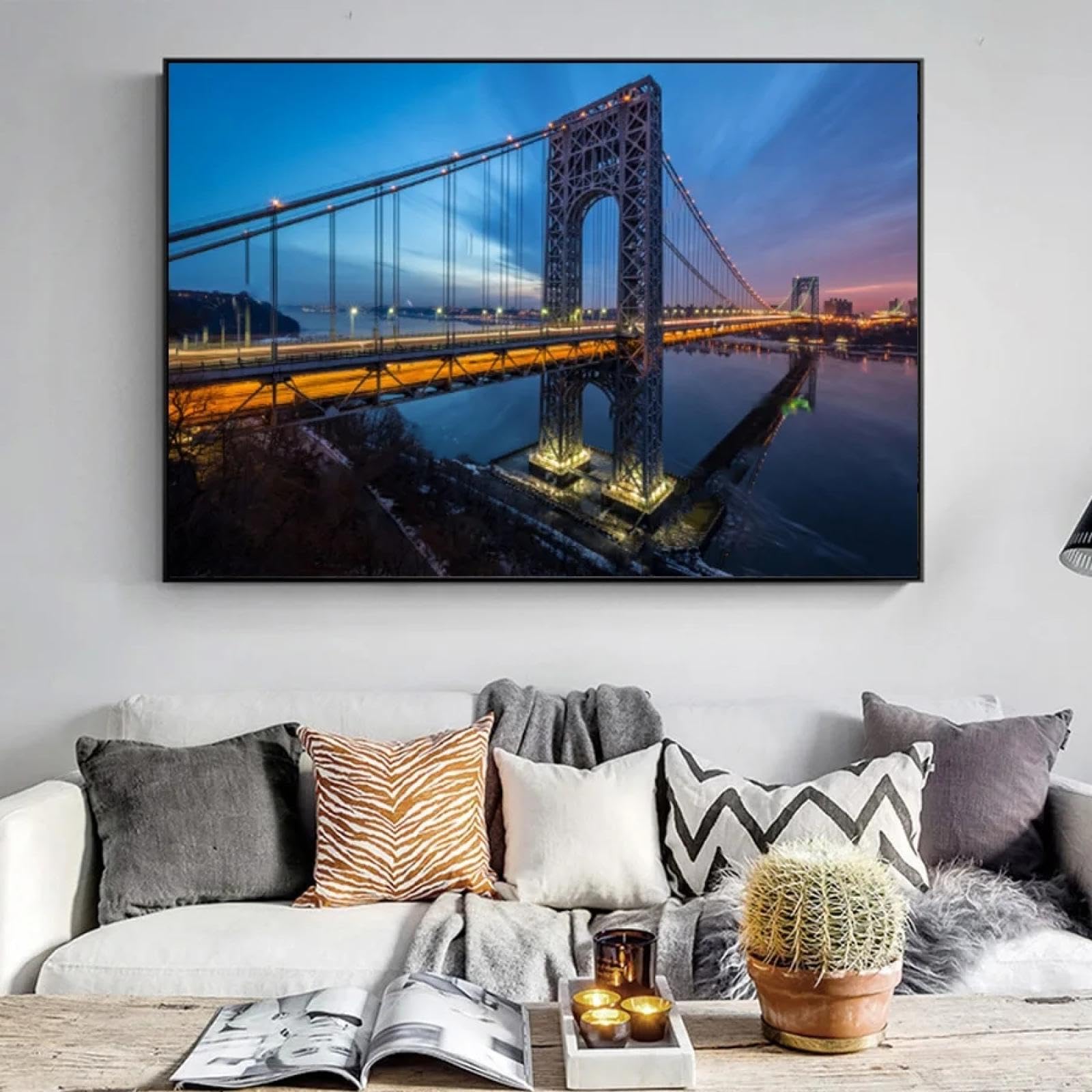 Affiche de pont de grande taille YAJNILUCK tableau toile salon 30x50cm - 8
