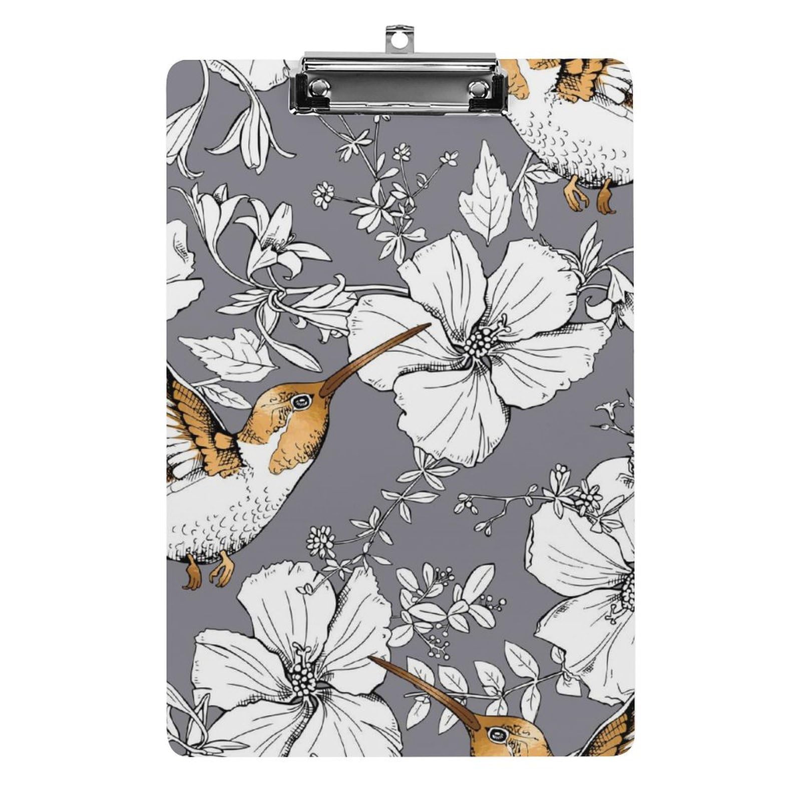 Pince A4 clipboard oiseau blanc gris avec support ultra rigide pour documents - 8