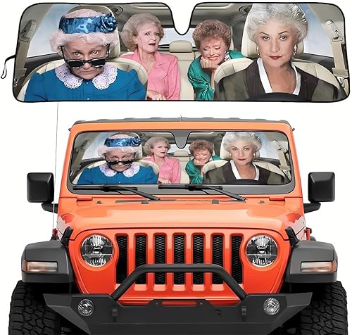 Miniatura 49 de GENANY Divertido parasol para parabrisas para sedán, SUV, camión (55 x 29 pulgadas), parasol de automóvil, bloquea los rayos UV, accesorios