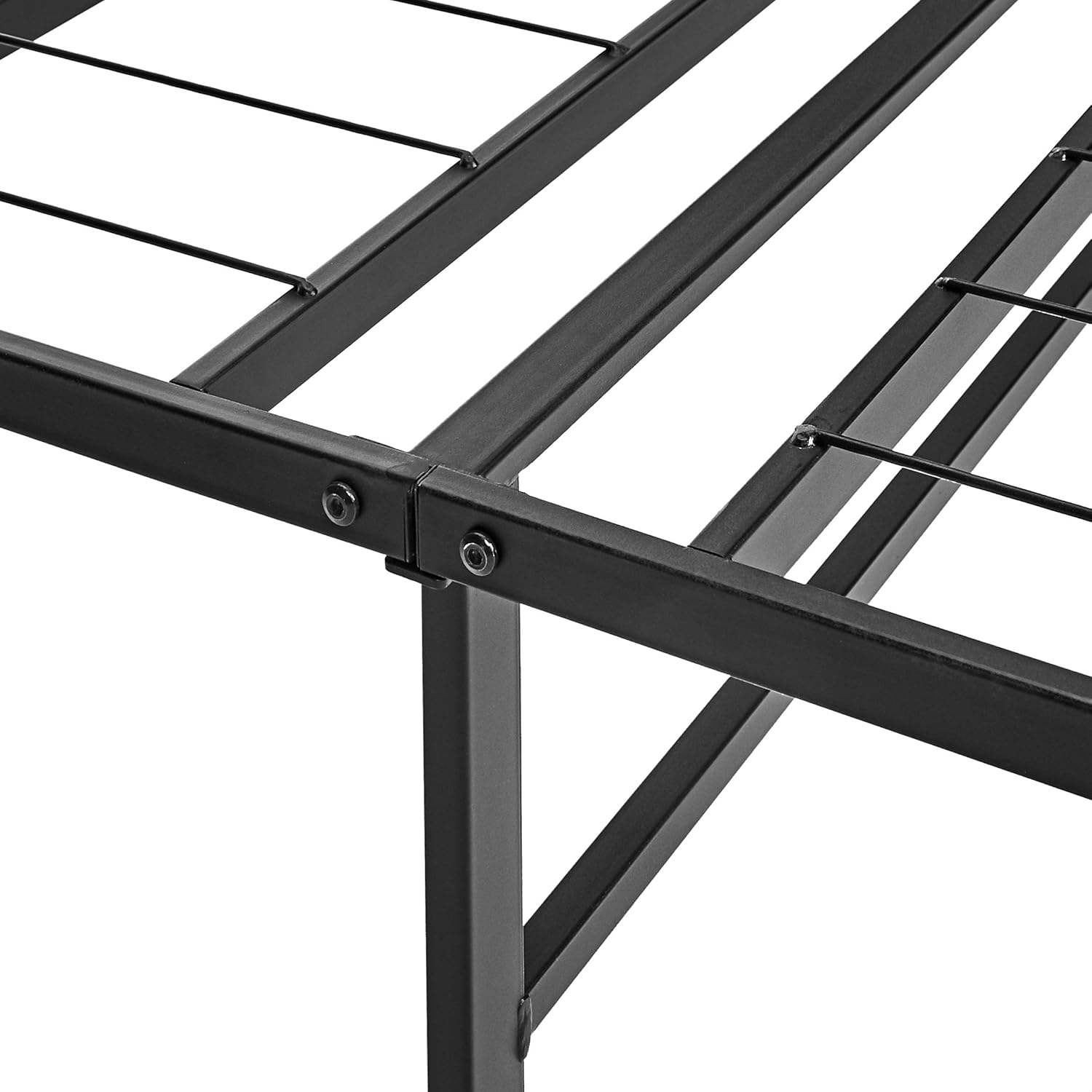Amazonベーシック ベッド フレーム シングル 簡単組立て メタル 6本脚サポート 工具不要 ブラック, 36cm(高さ)