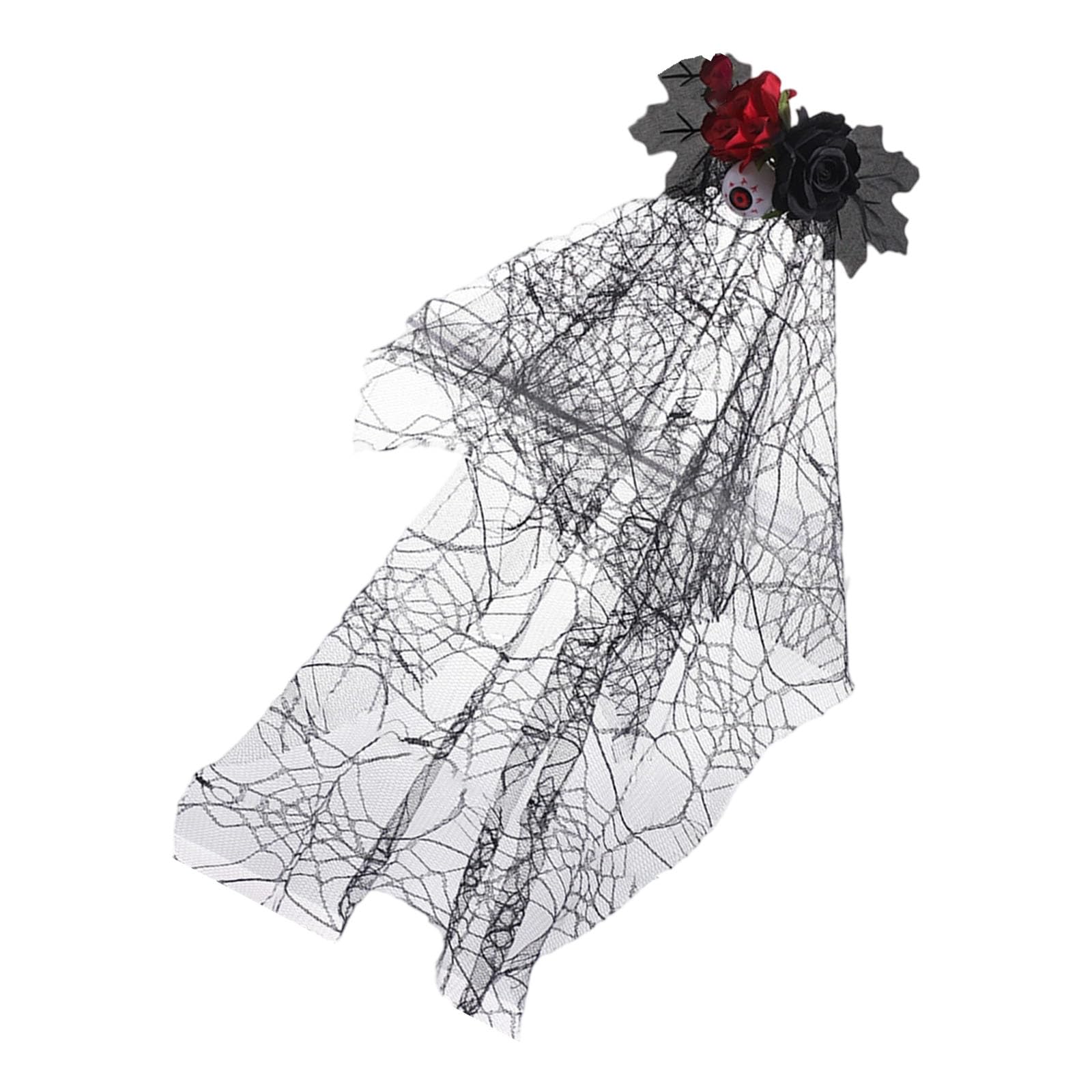 Kalttoy Halloween Witch Veil Type Ribbon Costume Headdress for Theme Parties and Cosplay Witch Veil