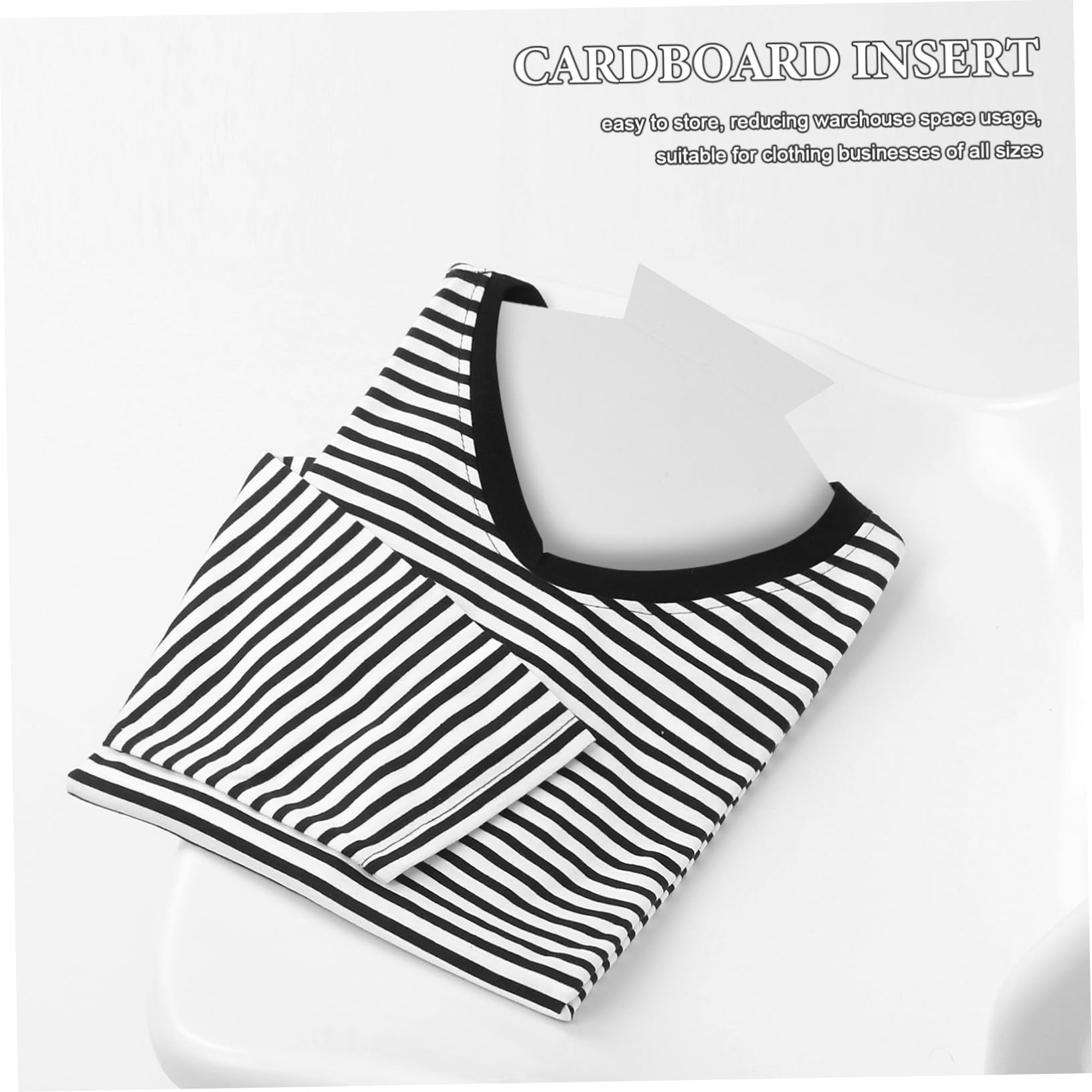 Cabilock 50pcs Inserts de Présentation de Chemises en Carton Blanc, Surface Lisse et Design sans Plis, pour Emballage et Organisation des Vêtements