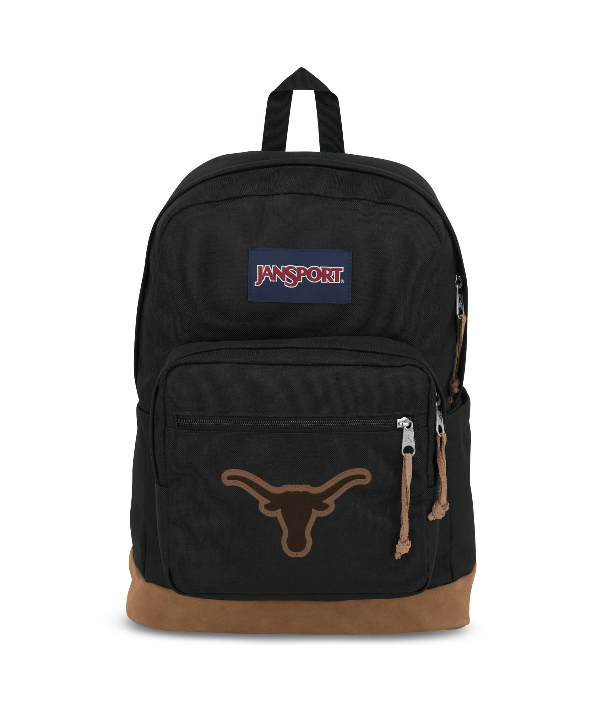 JanSport NCAA Officially Licensed Backpack, Texas Longhorns, Right Pack with Padded 15-Inch Laptop Sleeve, Spacious Computer Bag, Durable Daypack with Bottle Pocket &amp; Haul Handle, Black
