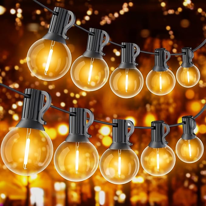 GLUROO Outdoor LED String Lights Mains Powered 45.7M/150FT,Garden