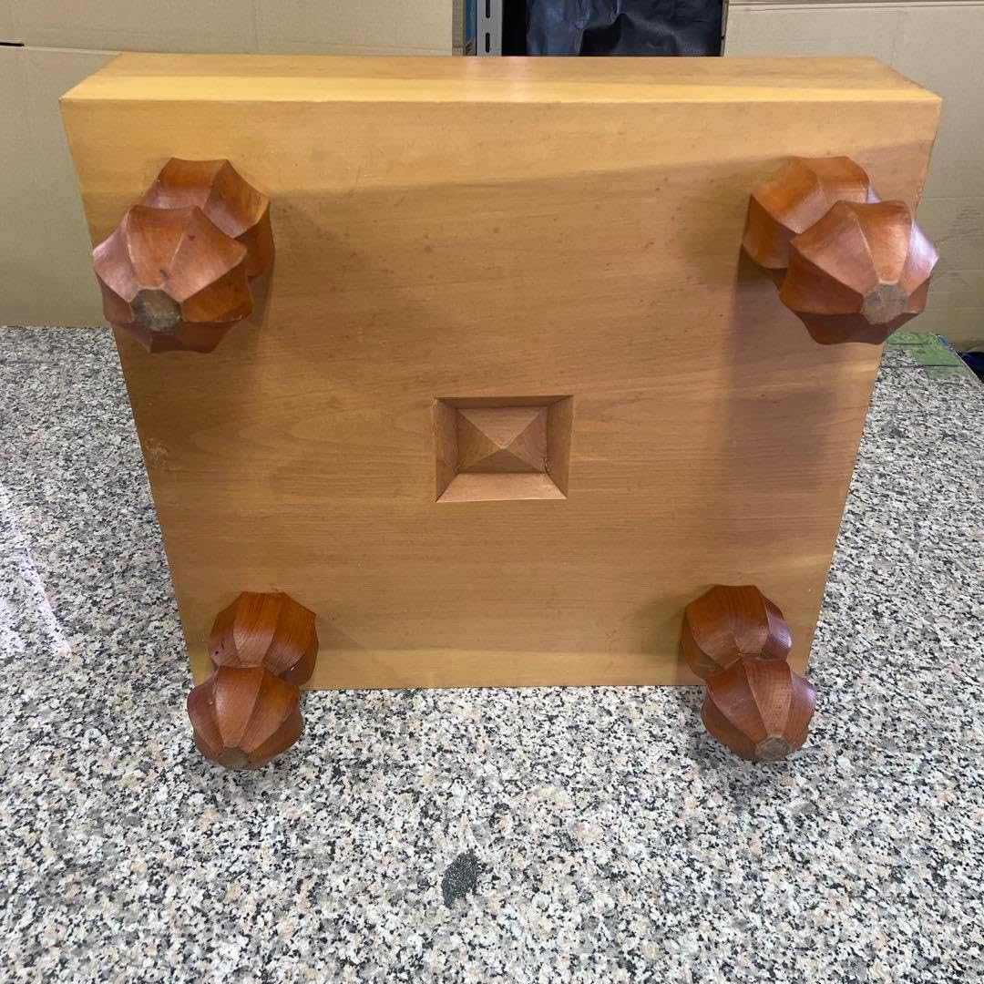 中古品】 高級 木製 脚付き 囲碁盤 & 碁石セット ボードゲーム 囲碁