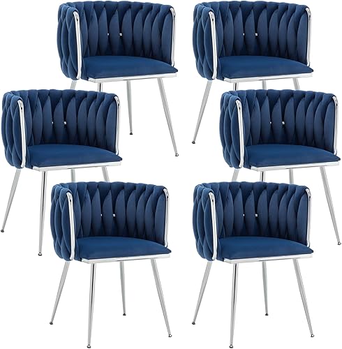 Miniatura 12 de Juego de 4 Sillas de Comedor de Terciopelo Systemkenji, Sillas Tapizadas para Comedor con Patas de Metal, Sillas de Comedor Modernas 4, Sillas