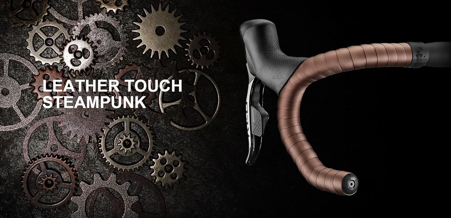 CICLOVATION BAR Tape, Steampunk Camo Bronze_Leather Touch, Synthetic Leather, Through a Special Process, Shows The Metal Brushed Surface and retains Moderate Elasticity, T.3mm/W.30mm/L.2000mm
