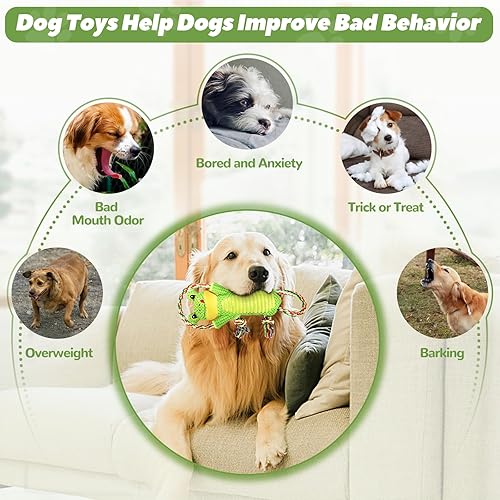 Miniatura 3 de Juguetes para perros de peluche con papel arrugado y cuerdas, juguetes interactivos para cachorros, juguete masticable para perros pequeños,