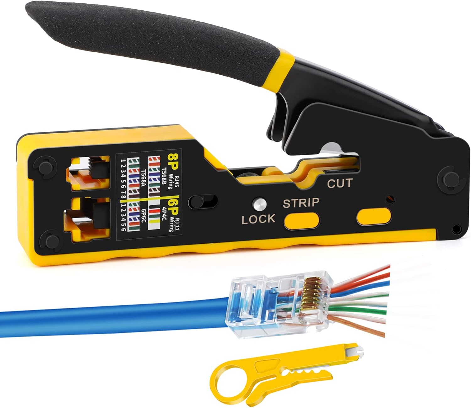 AOWIZ Pass Through RJ45 Crimp Tool Professional Lebanon Ubuy