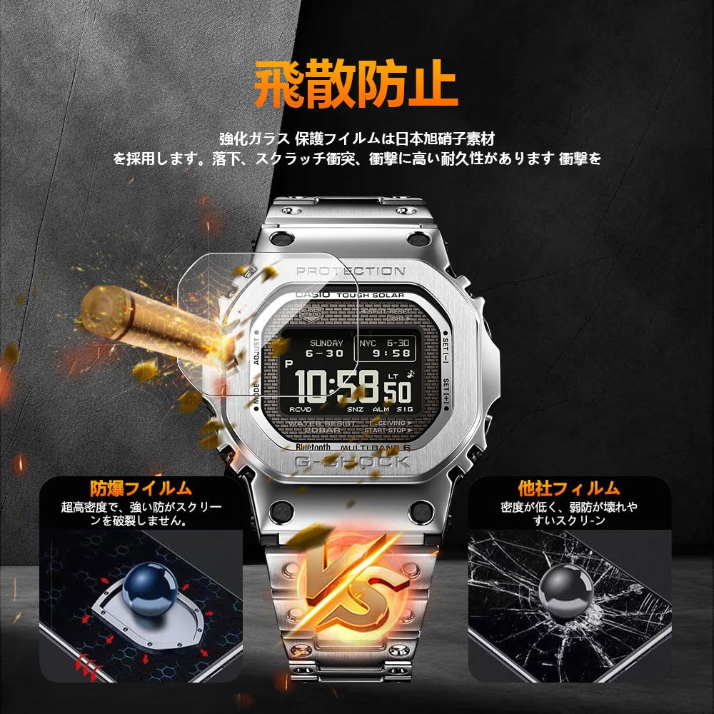 Amazon.co.jp: 【2枚】CASIO 腕時計 G-Shock GMW-BZ5000 保護フィルム
