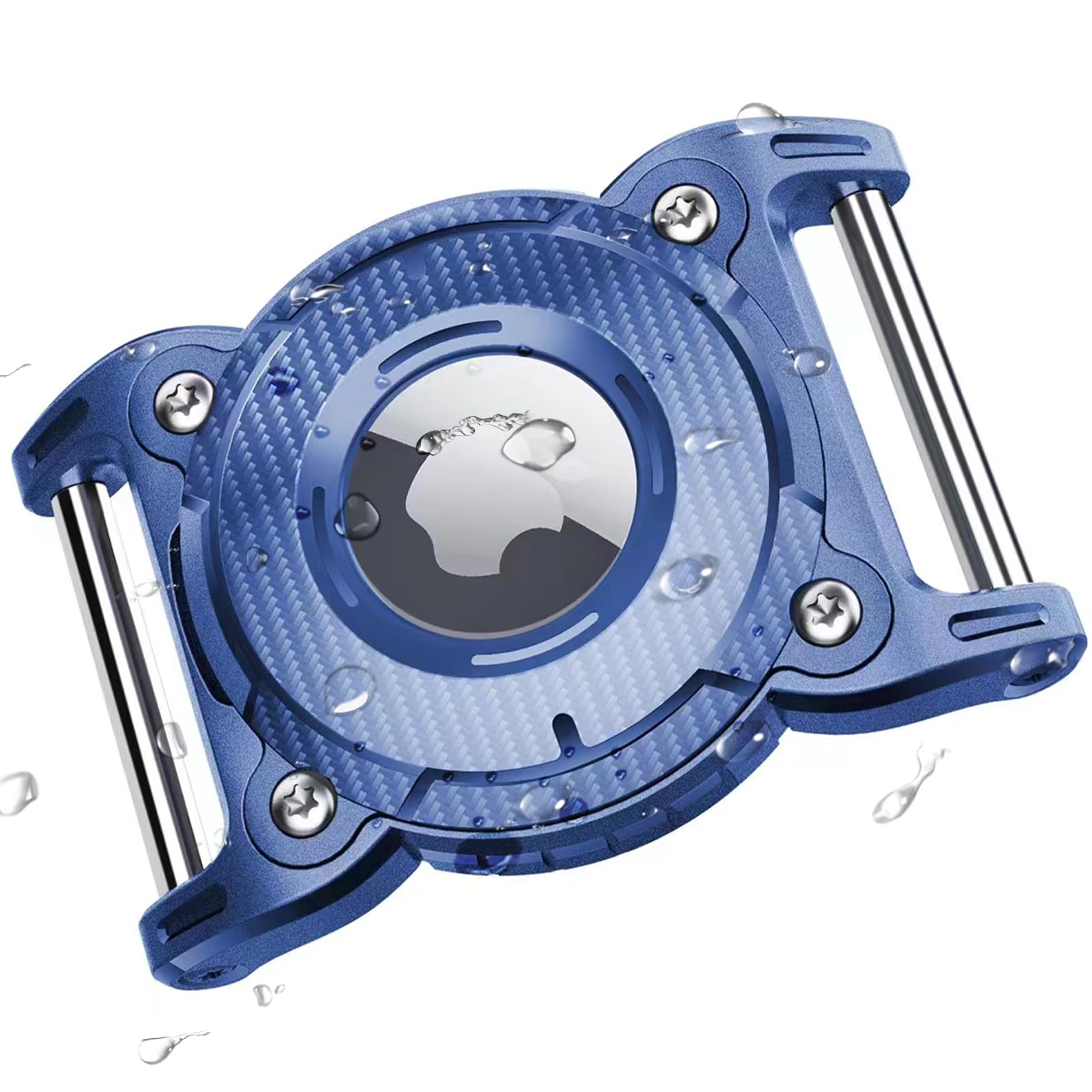 ONEONTA for Airtag Dog Collar Holder | Airtag Dog Waterproof - Airtag Holder for Dog Collar with Removable Metal Loop, Sturdy TPU, Lightweight, Compact Size,Fit 1" Width Collar,Airtag 1st,2nd Gen,Blue