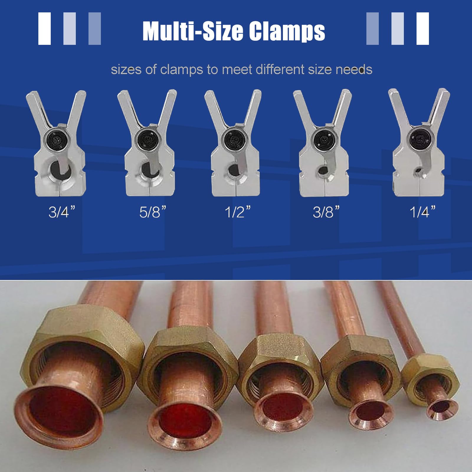 Cartellatrice Elettrica Batteria Kit di strumenti per svasatura tubi in rame/alluminio/ottone - Ideale per riscaldatori d'aria, refrigerazione e riparazioni auto